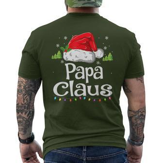 Papa Claus Christmas Pajama Family Matching Xmas Men's T-shirt Back Print | Mazezy