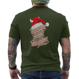 Permanently On The Naughty List Christmas Men's T-shirt Back Print | Mazezy