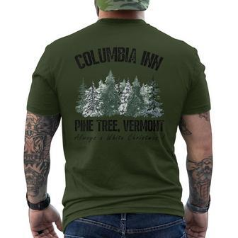 Pine Tree Vermont Always A White Christmas Tree Holiday Men's T-shirt Back Print - Seseable
