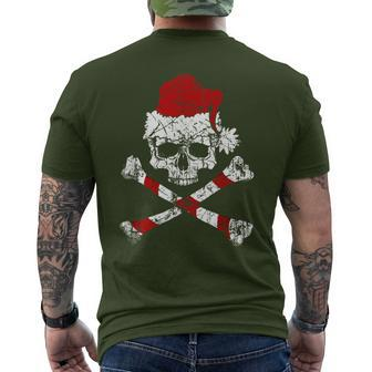 Pirate Christmas Jolly Roger Santa Hat Men's T-shirt Back Print - Monsterry AU