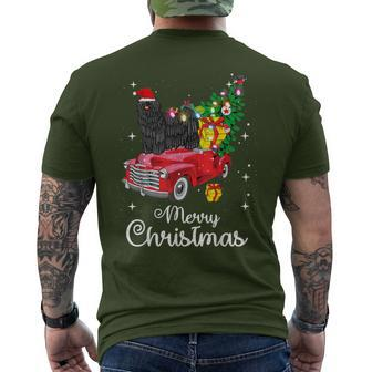 Puli Ride Red Truck Christmas Pajama Dog Men's T-shirt Back Print | Mazezy