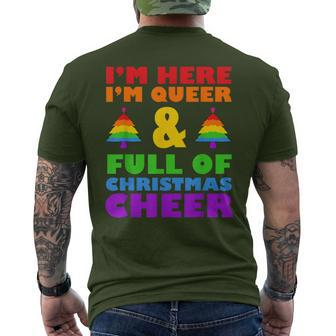 Im Here Im Queer Christmas Pajama Cool Lgbt-Q Gay Pride Xmas Men's T-shirt Back Print - Monsterry DE