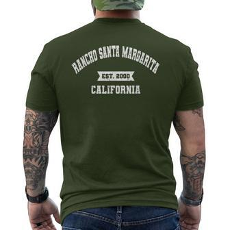 Rancho Santa Margarita California Athleticsports Established Men's T-shirt Back Print | Mazezy