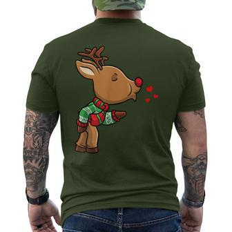 Reindeer Christmas Matching Couple Men's T-shirt Back Print | Mazezy