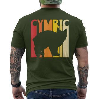 Retro Cymric Cat Merry Christmas Men's T-shirt Back Print | Mazezy