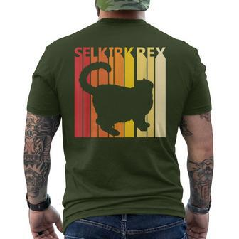 Retro Selkirk Rex Cat Merry Christmas Men's T-shirt Back Print | Mazezy