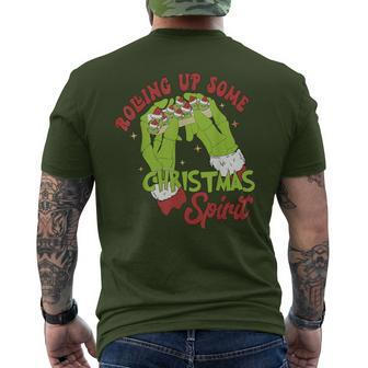Rolling Up Some Christmas Spirit Christmas Vibes Men's T-shirt Back Print | Mazezy