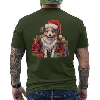 Romanian Mioritic Shepherd Christmas Cute Dog Puppy Men's T-shirt Back Print | Mazezy