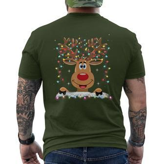 Rudolph Red Nose Reindeer Santa Christmas Men's T-shirt Back Print - Seseable