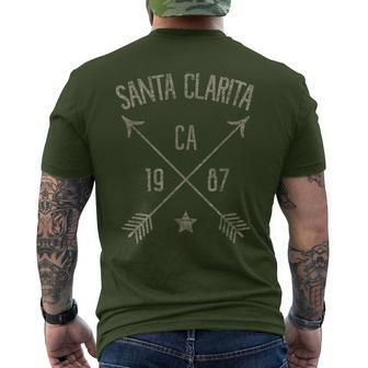 Santa Clarita Ca Vintage Distressed Style Home City Men's T-shirt Back Print | Mazezy