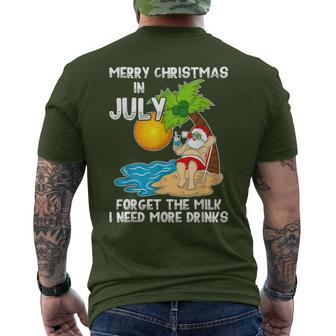 Santa Mid Year Xmas Party Summer Beach Christmas In July Men's T-shirt Back Print - Monsterry AU