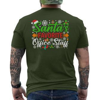 Santa's Favorite Office Staff Christmas Xmas Men's T-shirt Back Print - Seseable