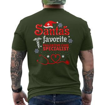 Santas Favorite Palliative Care Specialist Christmas Men's T-shirt Back Print | Mazezy