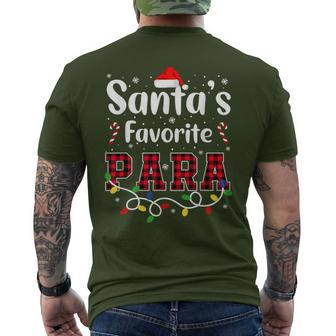 Santa's Favorite Para Christmas Paraprofessional Santa Hat Men's T-shirt Back Print - Monsterry UK