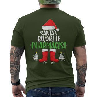 Santa's Favorite Pharmacist Family Matching Christmas Party Men's T-shirt Back Print - Monsterry UK