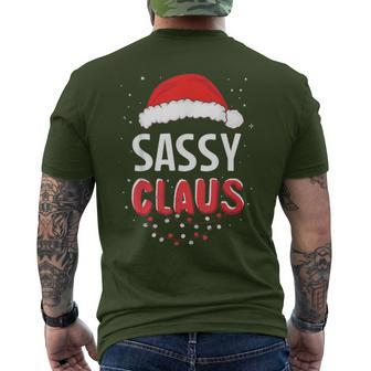 Sassy Santa Claus Christmas Matching Costume Men's T-shirt Back Print - Seseable