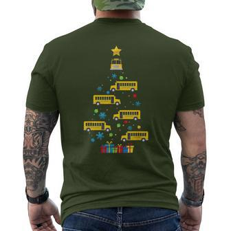 School Bus Christmas Tree Bus Driver Graphic Cute Men's T-shirt Back Print | Mazezy