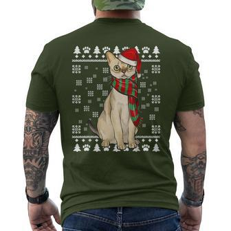Singapura Cat Santa Hat Xmas Ugly Christmas Men's T-shirt Back Print | Mazezy