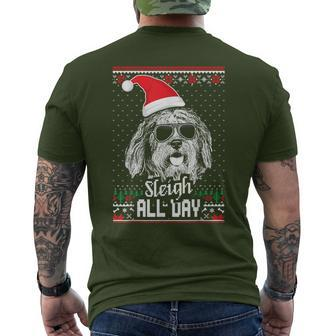 Sleigh All Day Bergamasco Shepherd Christmas Men's T-shirt Back Print | Mazezy