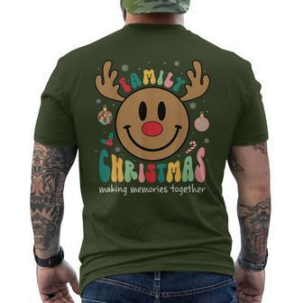 Smile Face Family Christmas 2023 Xmas Crew Reindeer Pj Group Men's T-shirt Back Print | Mazezy