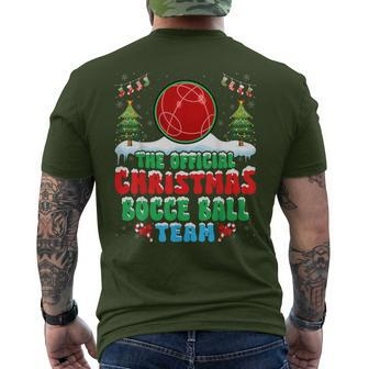 Snow Christmas Bocce Ball Team Bocce Ball Lover Xmas Men's T-shirt Back Print | Mazezy