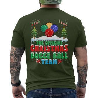 Snow Christmas Bocce Ball Team Bocce Ball Player Xmas Men's T-shirt Back Print | Mazezy