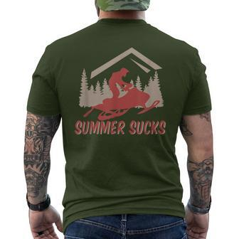 Snowmobile Jet-Ski Xmas Summer Sucks Fun Saying Winter-Sport Men's T-shirt Back Print - Monsterry AU