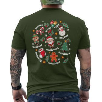 Speech Language Pathologist Slp Santa Squad Christmas Men's T-shirt Back Print - Seseable