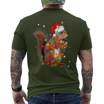 Squirrel Christmas Hat Santa Pajama Squirrels Lover Xmas Men's T-shirt Back Print | Mazezy DE