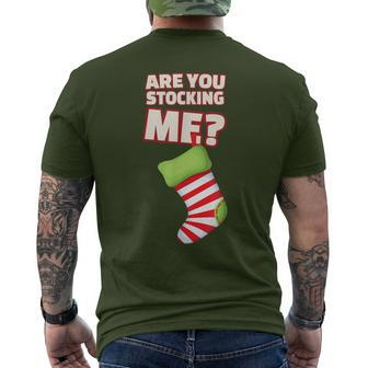 Are You Stocking Me Christmas Party Men's T-shirt Back Print - Monsterry DE