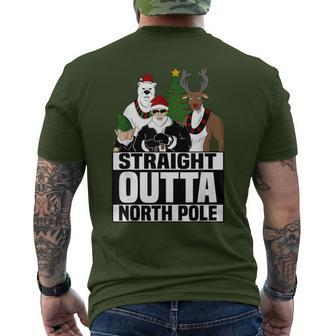 Straight Outta North Pole Christmas Pajama Men's T-shirt Back Print - Monsterry DE