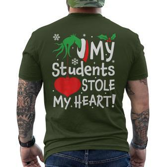 My Students Stole My Heart Christmas Men's T-shirt Back Print - Seseable