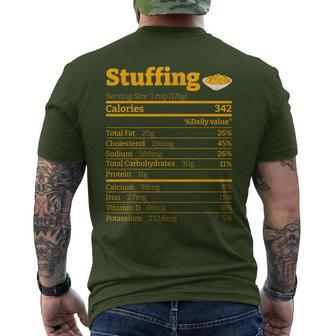 Stuffing Nutrition Facts Thanksgiving Xmas Costume Men's T-shirt Back Print - Seseable