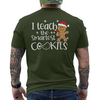 I Teach The Smartest Cookies Christmas Gingerbread Santa Hat Men's T-shirt Back Print | Mazezy