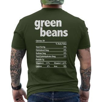 Thanksgiving Xmas Costume Nutrition Facts Green Beans Men's T-shirt Back Print - Seseable