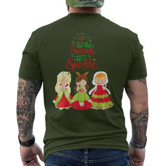 Tis The Season To Sparkle Christmas Princess Men's T-shirt Back Print | Mazezy