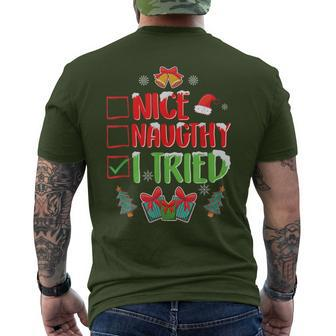 I Tried Nice Or Naughty Christmas Party Men's T-shirt Back Print - Monsterry DE