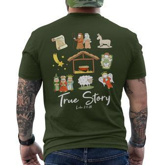True Story Nativity Christmas Jesus Faith Based Christmas Men's T-shirt Back Print - Monsterry AU