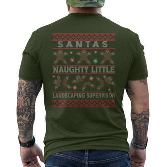 Ugly Christmas Xmas Santa Landscaping Supervisor Job Men's T-shirt Back Print | Mazezy