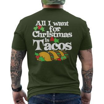 All I Want For Christmas Is Tacos Cute Taco Tuesday Men's T-shirt Back Print - Monsterry AU