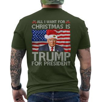 All I Want For Christmas Is Trump For President Trump 2024 Men's T-shirt Back Print - Thegiftio UK