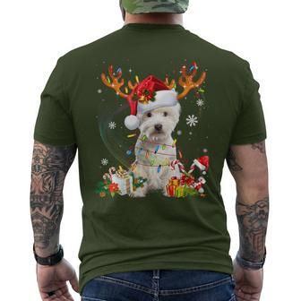 Westie Reindeer Family Matching Christmas Pajamas Dog Xmas Men's T-shirt Back Print - Thegiftio UK