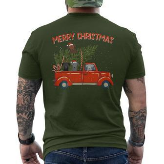 Whippet Xmas Vintage Red Pickup Retro Truck Men's T-shirt Back Print | Mazezy