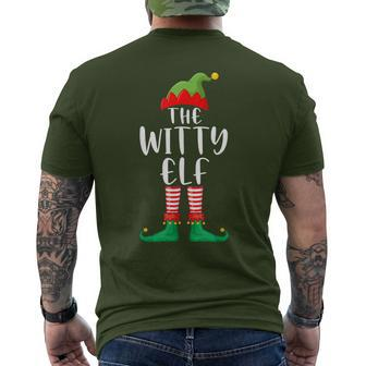 Witty Elf Matching Family Group Christmas Party Pajama Men's T-shirt Back Print - Monsterry