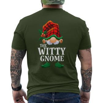 Witty Gnome Matching Family Christmas Party Pajama Men's T-shirt Back Print - Monsterry