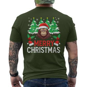 Woolly Monkey Christmas Pajama Costume For Xmas Holiday Men's T-shirt Back Print | Mazezy