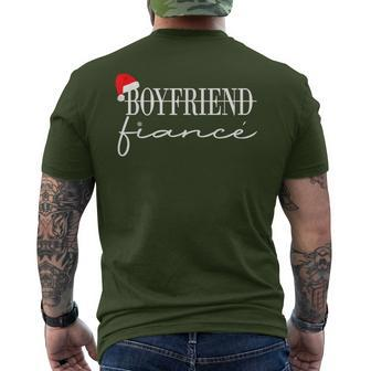 Xmas Boyfriend Fiance Christmas Newly Engaged Couple Pajamas Men's T-shirt Back Print - Monsterry CA