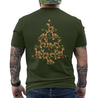 Xmas Lighting Santa African Wild Dog Christmas Tree Men's T-shirt Back Print - Thegiftio UK