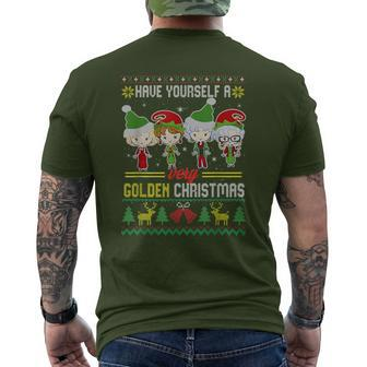 Have Yourself A Very Golden Christmas Xmas Pajamas Ugly Men's T-shirt Back Print - Seseable