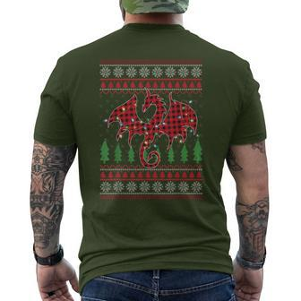 Zodiac Dragon Ugly Sweater Christmas Lights Dragon Lover Men's T-shirt Back Print - Monsterry AU